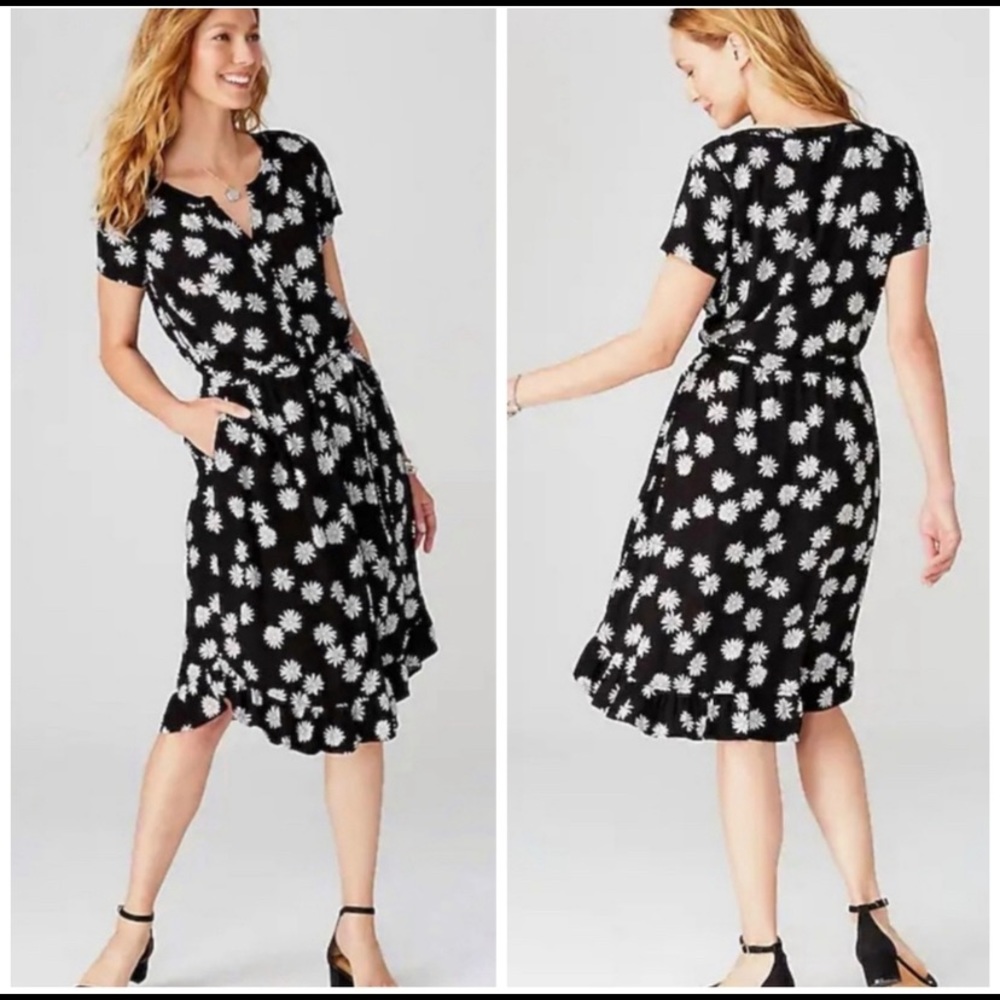 J. Jill Daisy Button Front Short Sleeve Dress